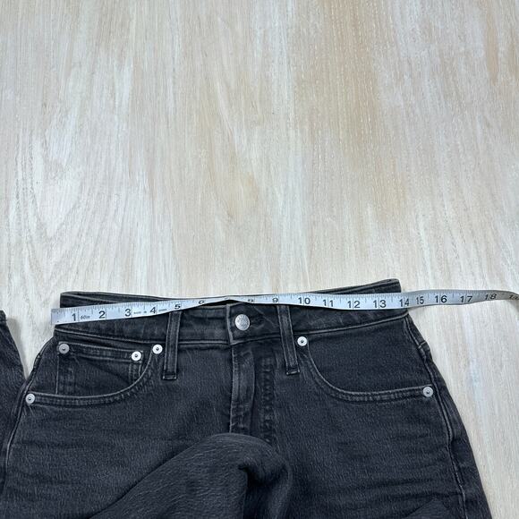 Madewell Curvy Perfect Vintage High Rise Straight Black Wash Denim Jeans 26 - Picture 5 of 15